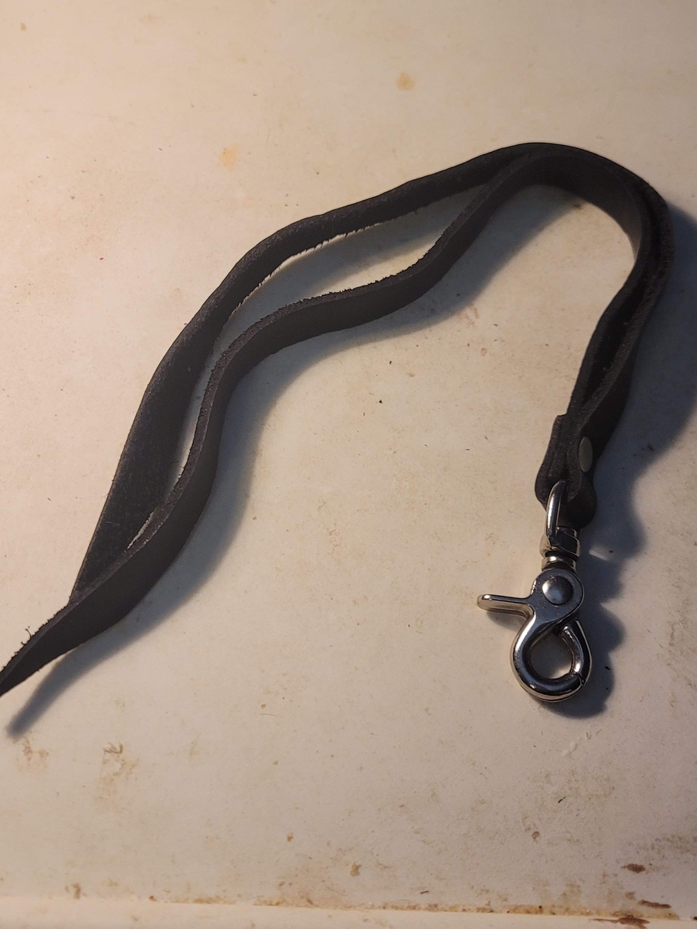 Leather Accent Straps with Metal Clip - Black